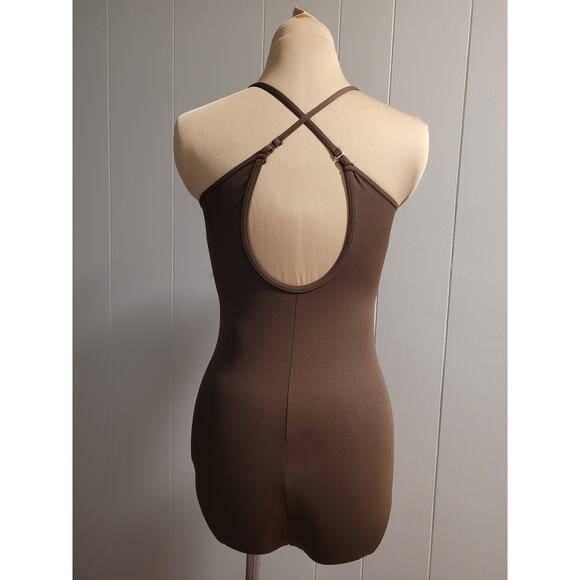 Capezio Dark Brown Women's Size Medium Convertible Spaghetti Strap Tank Leotard - Picture 3 of 8